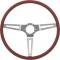 OER 1969-72 GM, Comfort Grip Cushioned Steering Wheel, 3-Spoke, Silver Spokes, Red Grip 154114