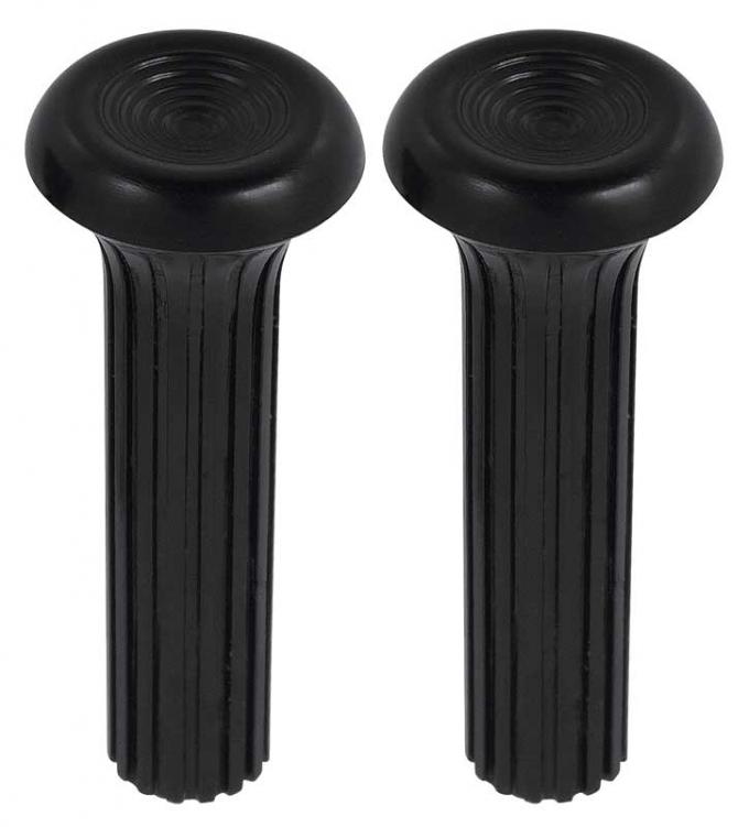 OER 1968-70 GM, Door Lock Knobs, Plastic, Ribbed Design, Black, Pair 7799353