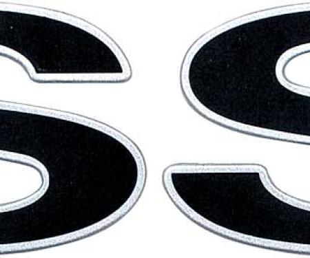 OER 1996-2002 Camaro, "SS" Front Fender, Rear Panel Emblem, Black Letters with Silver Outline 12369966