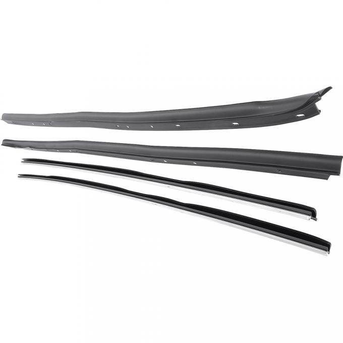 Camaro Window Felt WeatherStrip Kit, Inner & Outer, for Cars with Chrome Moldings, 1970-1981