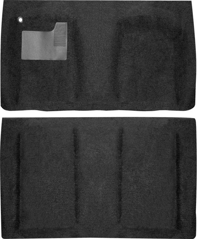 OER 1967-1968-1969 Camaro/Firebird, Molded Carpet Set, Passenger Area, 2-Piece, Loop, Mass Backing, Black K40001