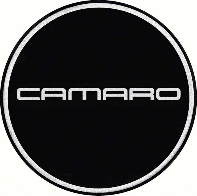 OER 2-1/2" Wheel Center Cap Emblem with Chrome Camaro Logo on a Black Background K151711BK