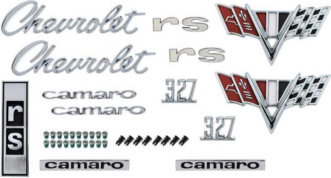 OER 1967 Camaro Rally Sport, Exterior Emblem Kit, with 327 Engine *R1070