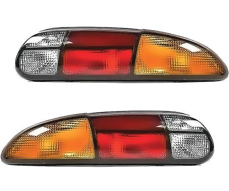 OER 1993-02 Camaro, Tail Lamp Assembly, 3-Bulb Holes, Export Style, Amber Outer Lens, LH and RH 748870