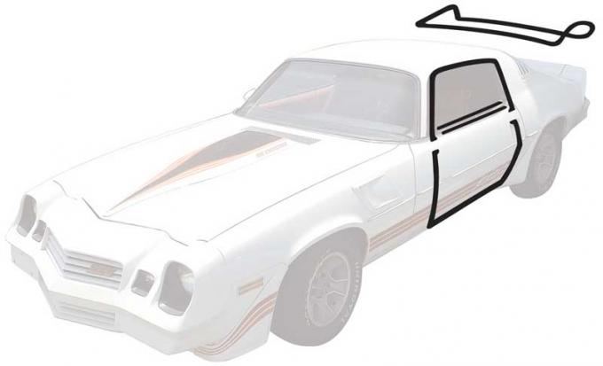 OER 1970-81 Camaro, Weatherstrip Kit, w/Outer Door Reveal Molding, w/OEM Window Felts, w/o T-Tops *R5107