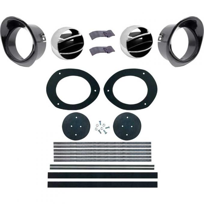 OER 1967-68 Firebird Astro Ventilation Vent Kit with Black Bezels *R566A